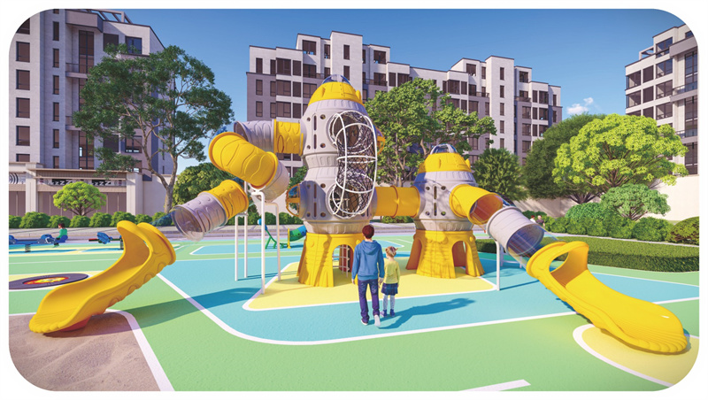 Novel Custom Steel Space Outdoor Playground