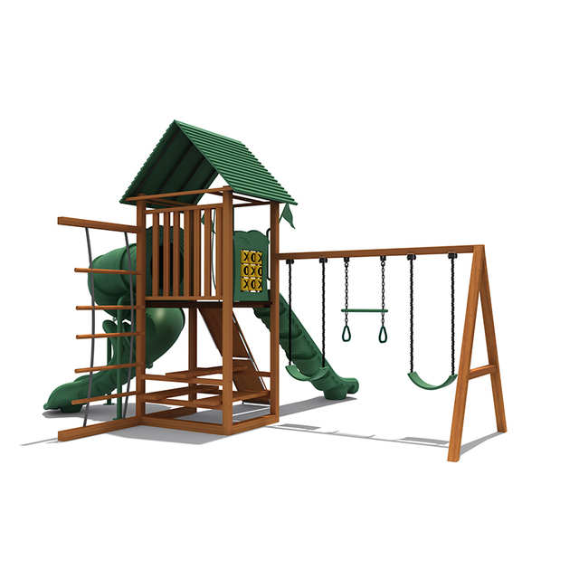 Wholesale Small Commercial Kids Plastic Slide Swing Set Outdoor Playground Equipment